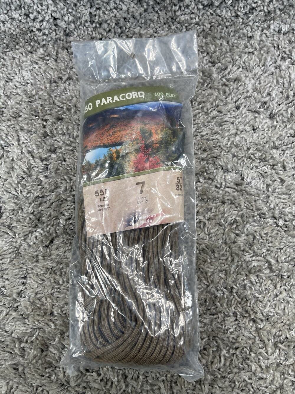 550 Cord Paracord Coyote Tan 100 Feet Military Tactical New In Packaging